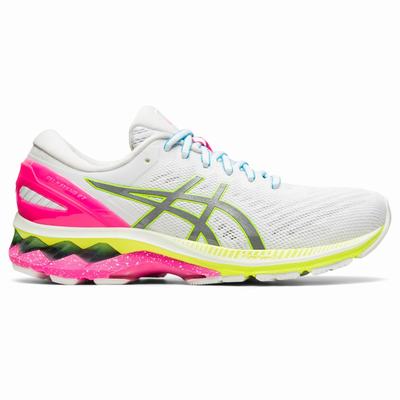 Asics Gel-Kayano 27 Lite-Show - Naisten Juoksukengät - Valkoinen/Hopea